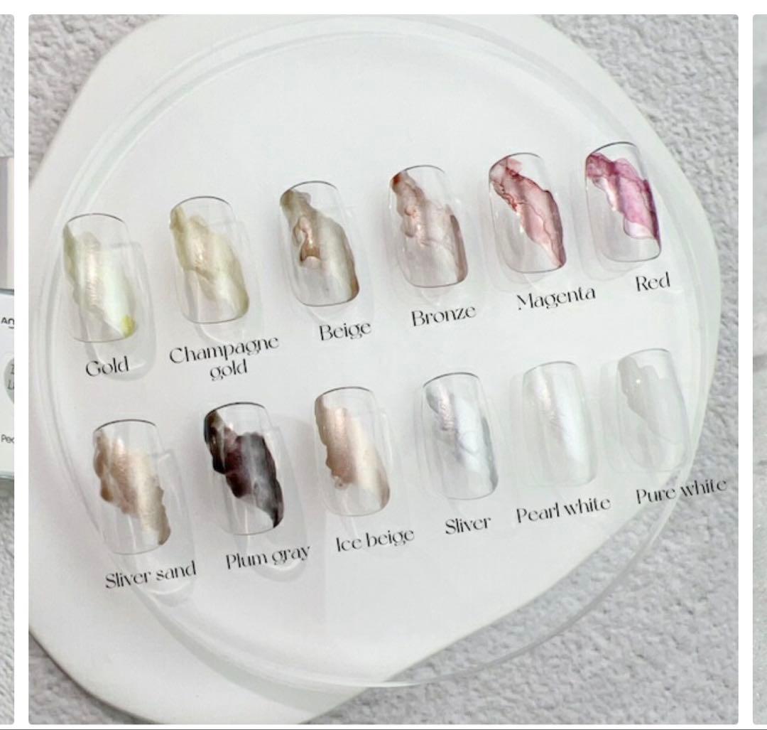 ANNUUM インクセット24色セットネイルアートニュアンスメタリックホワイト