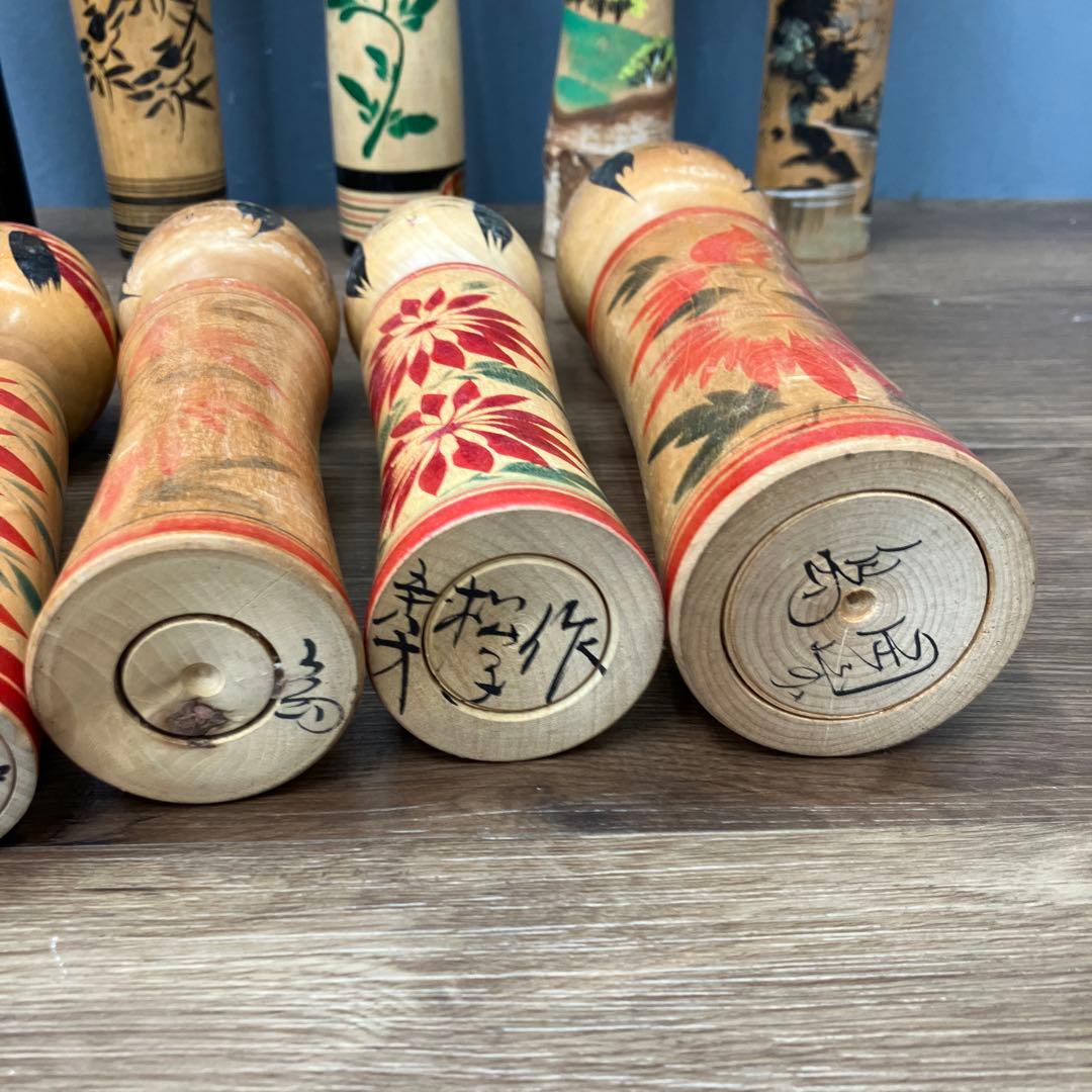 D-3 昭和レトロ 伝統こけし 16本セット 大量まとめ売り 作家物 銘あり
