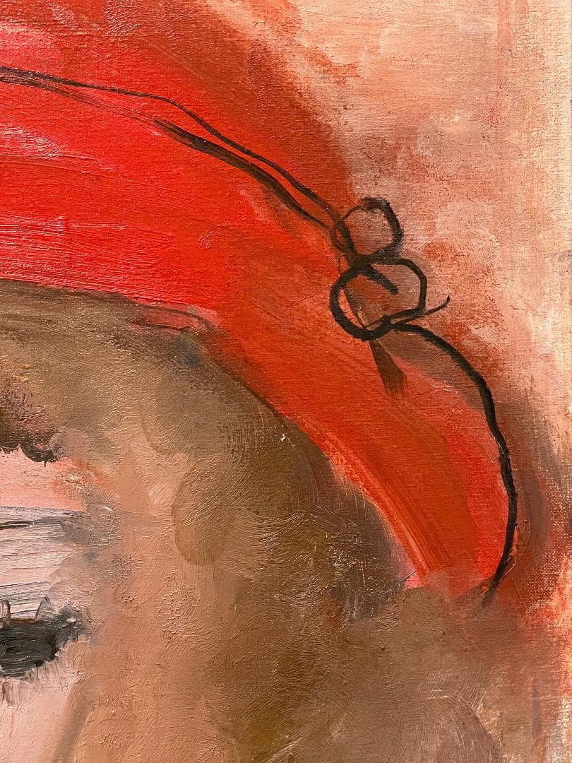 「真作」織田広喜「少女」人物画　油彩画　額装　サイン有り　F6号