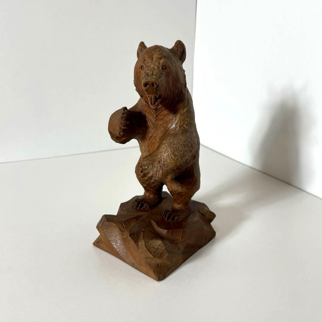 #XG365 アイヌ美術・木彫熊・堀井清司作・一刀彫・民藝・アンティーク・骨董