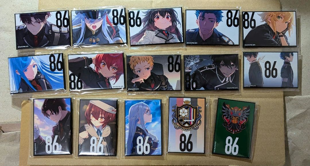 くじ引き堂　86-エイティシックス-　D賞　スクエア缶バッジ　全15種セット