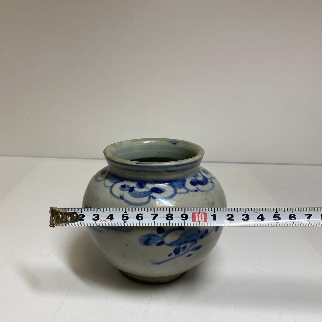 李朝　染付　丸壷　タカオ　最大幅約12㎝ 東里8-0130②