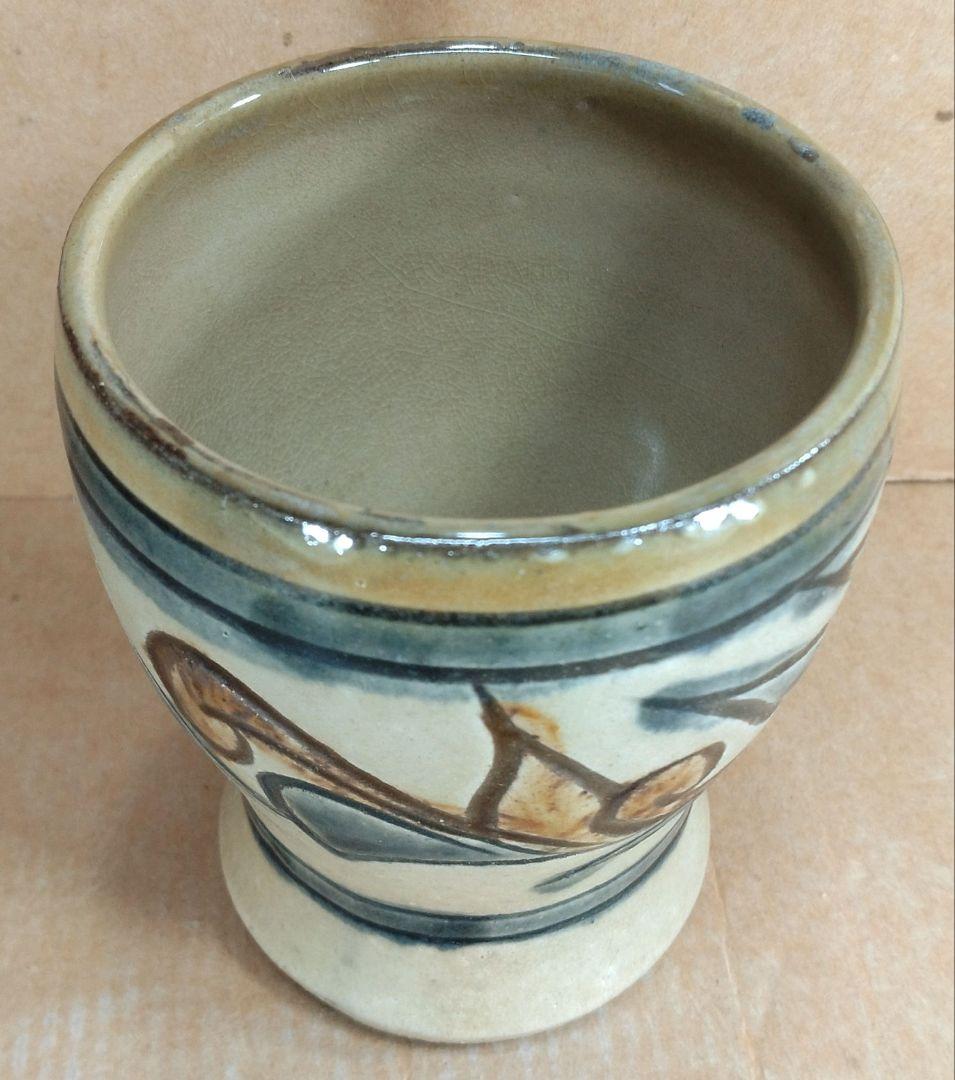 最高傑作【本物保証】人間国宝 金城次郎 壷屋焼ゴブレット 栞 共箱 美品 壺屋焼