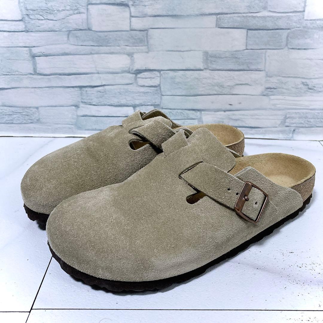 極美品 ビルケンシュトック ボストン トープ サボサンダル 24.5 ナロー幅