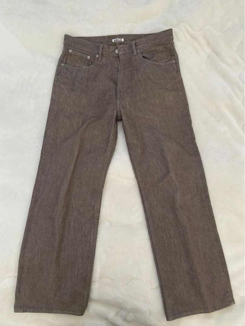 パンツ AURALEE Hard Twist Brown Denim 5P Pants