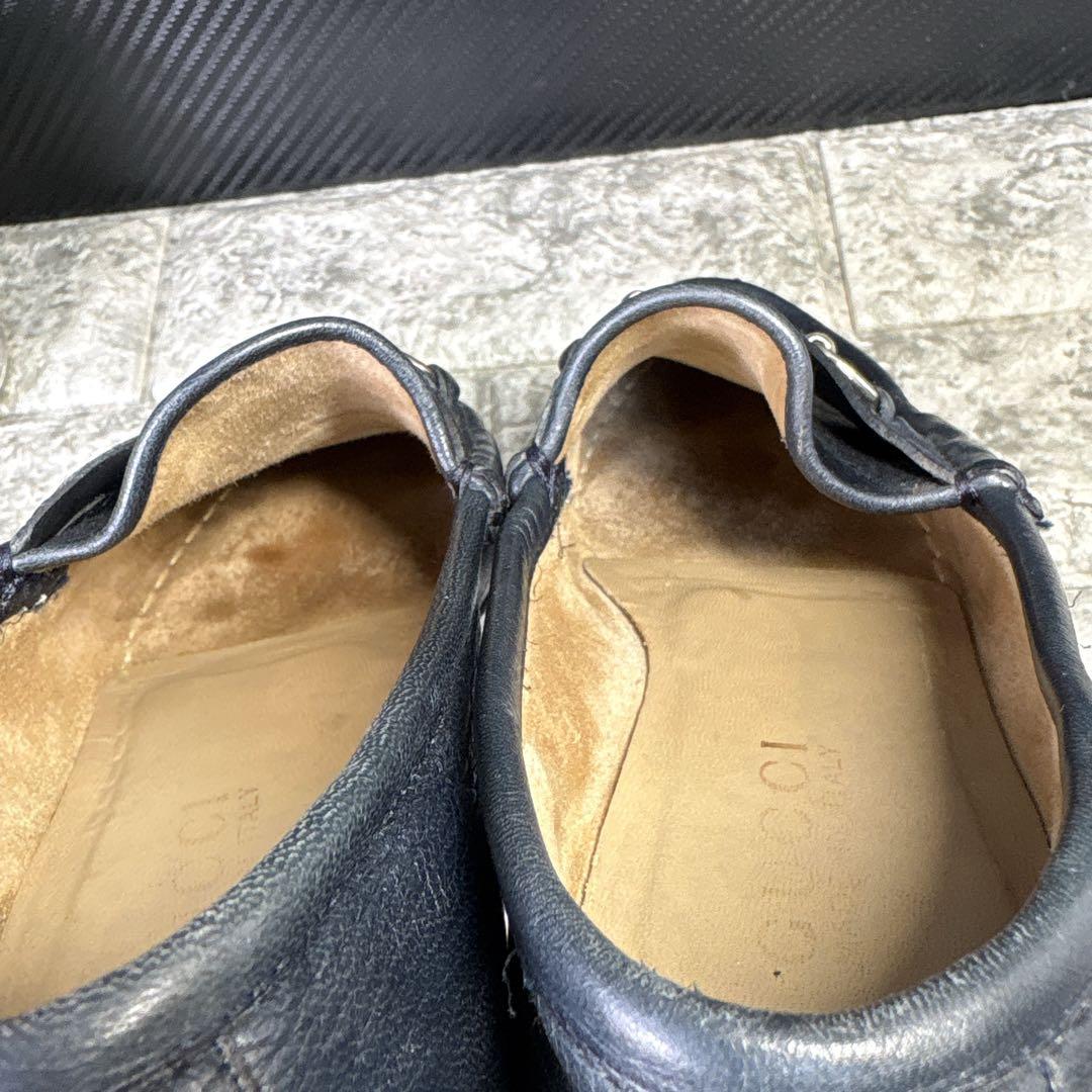 グッチGUCCI　ホースビットローファー　紺　シルバー　36 1/2 ビンテージ
