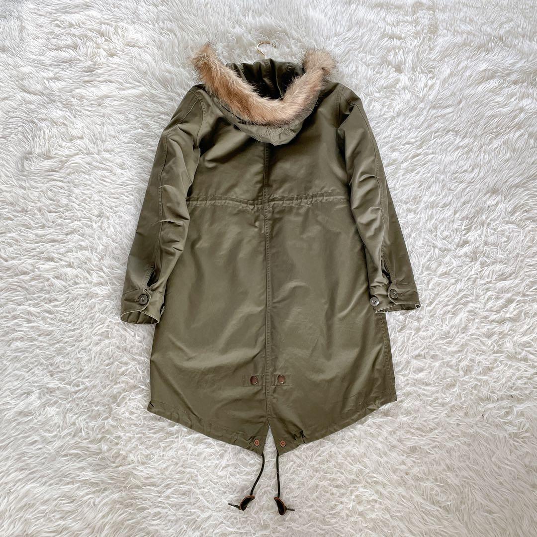 【フレッドペリー】英国柄 モッズコート ボアライナー ユニオンジャック カーキM