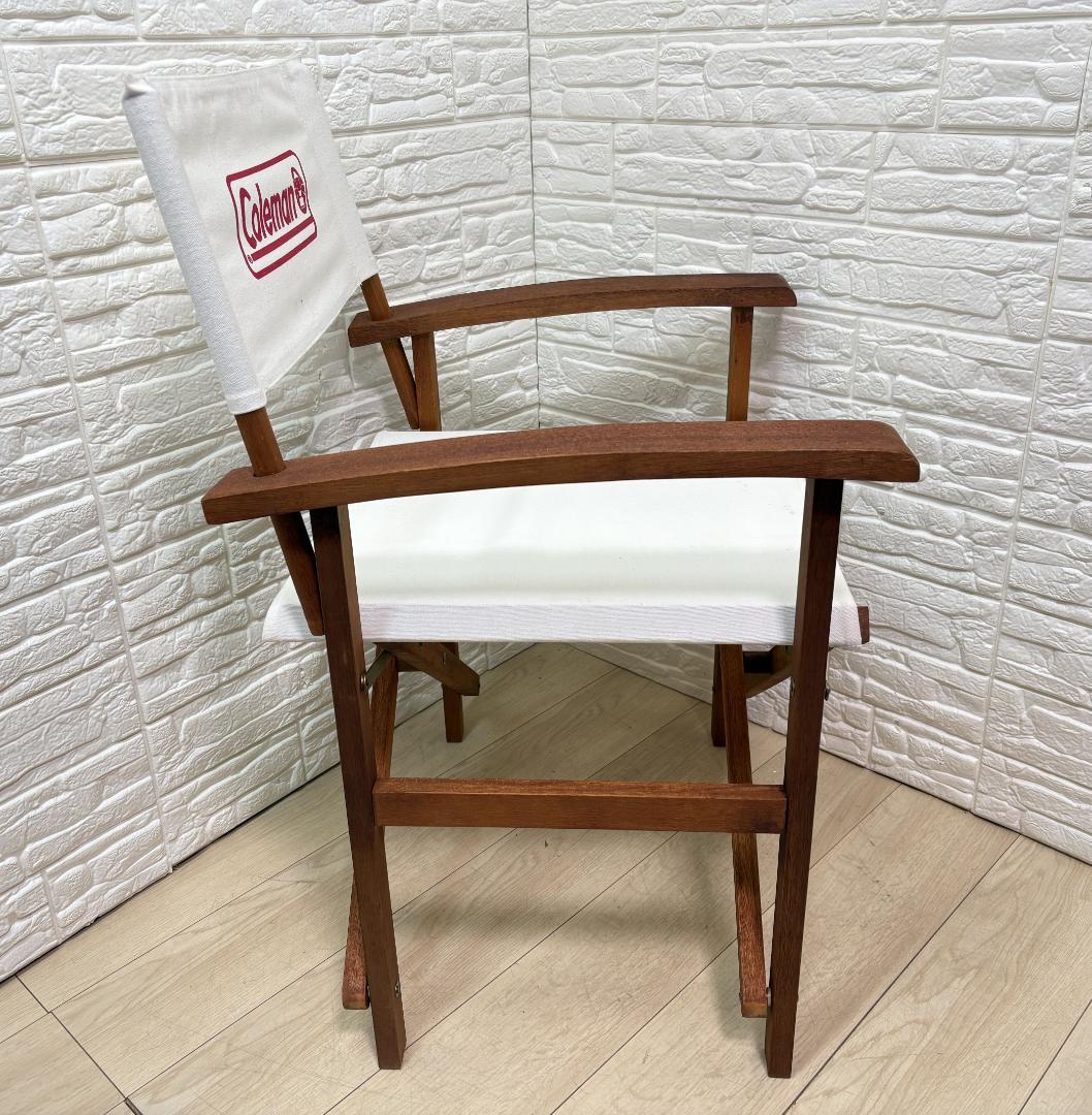 希少 未使用 Coleman コールマン ガーデン ウッドチェア 折りたたみ ①