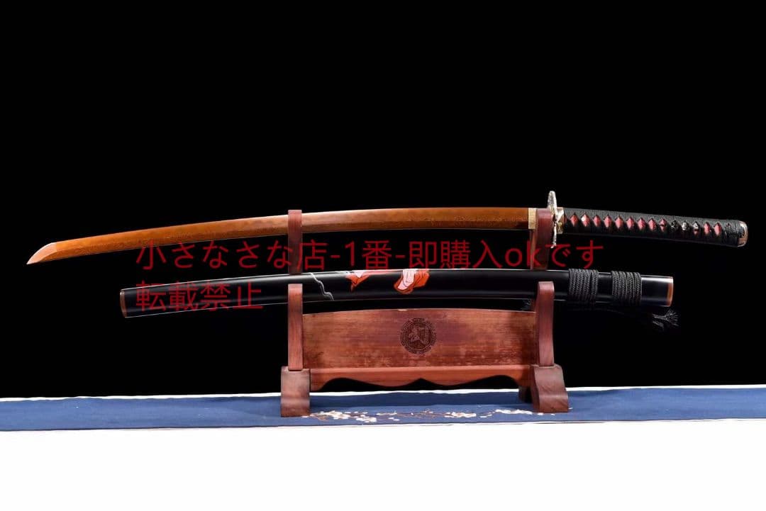 26寸模様鋼焼刃発紅武士刀『鍾馗』 古兵器 武具 刀装具 日本刀 模造刀 居合刀