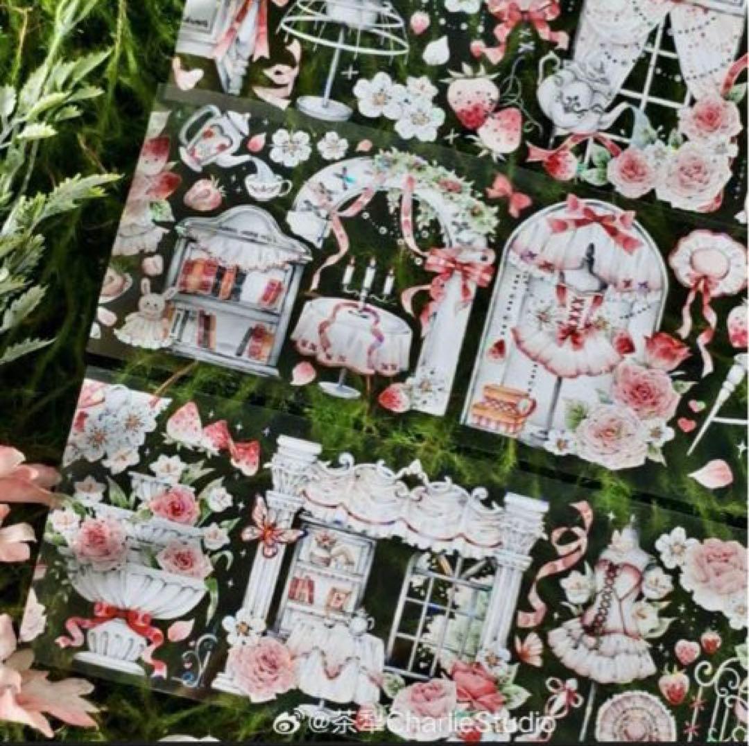 贝壳光 7cm×5m 白日甜梦 半端巻き　海外マスキングテープ　トルソー　窓　花