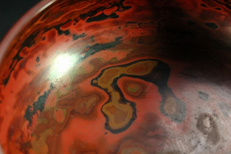 色漆 堆朱 筆洗 匙 台付 文房具(K-LC953)