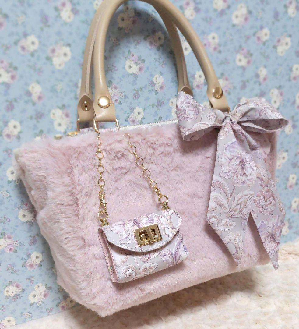 フリー出品　アレキサンダーマーブル　グレーブルーム　仕切りポーチ付きミニトート