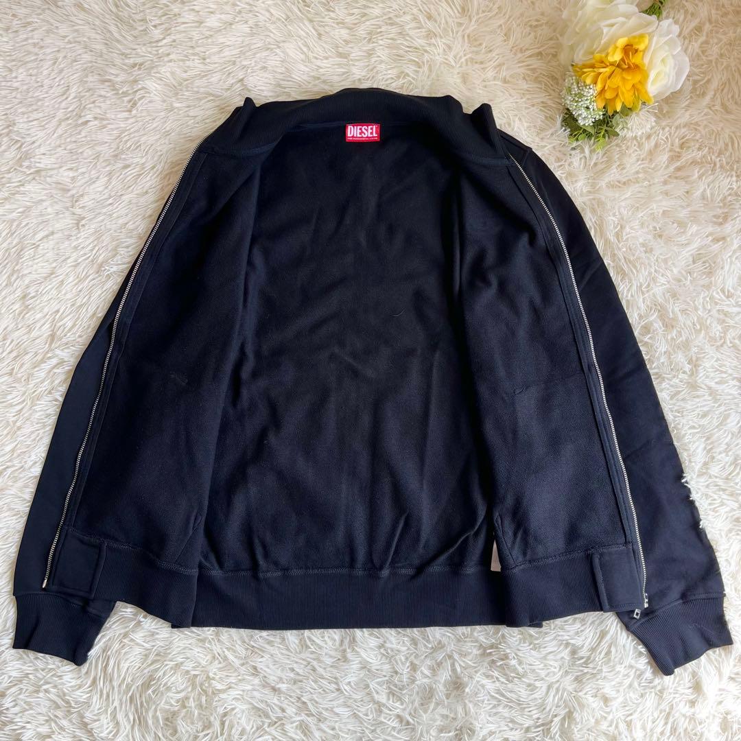 DIESEL ディーゼル ジップアップスウェット L ブラック