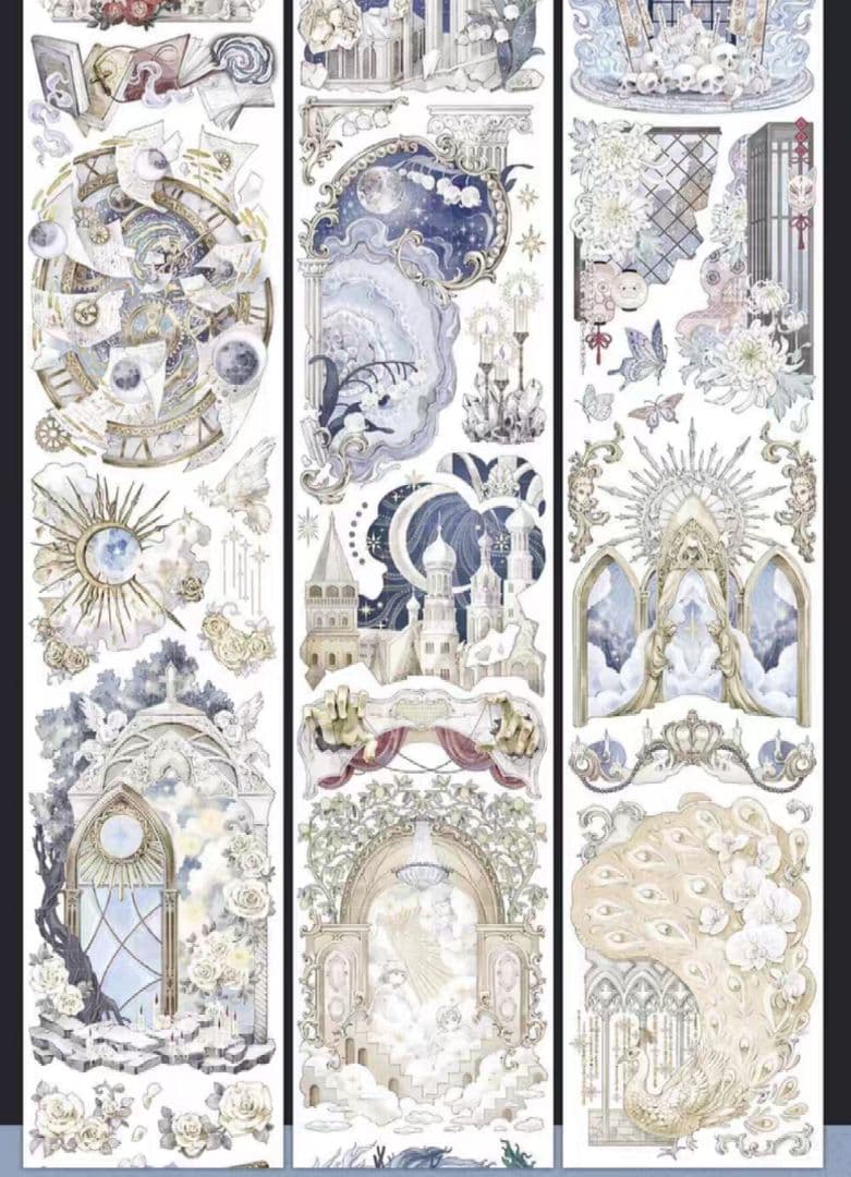 切売 865★ 海外 マスキングテープ マステ PET 装飾 花 背景 贝壳金