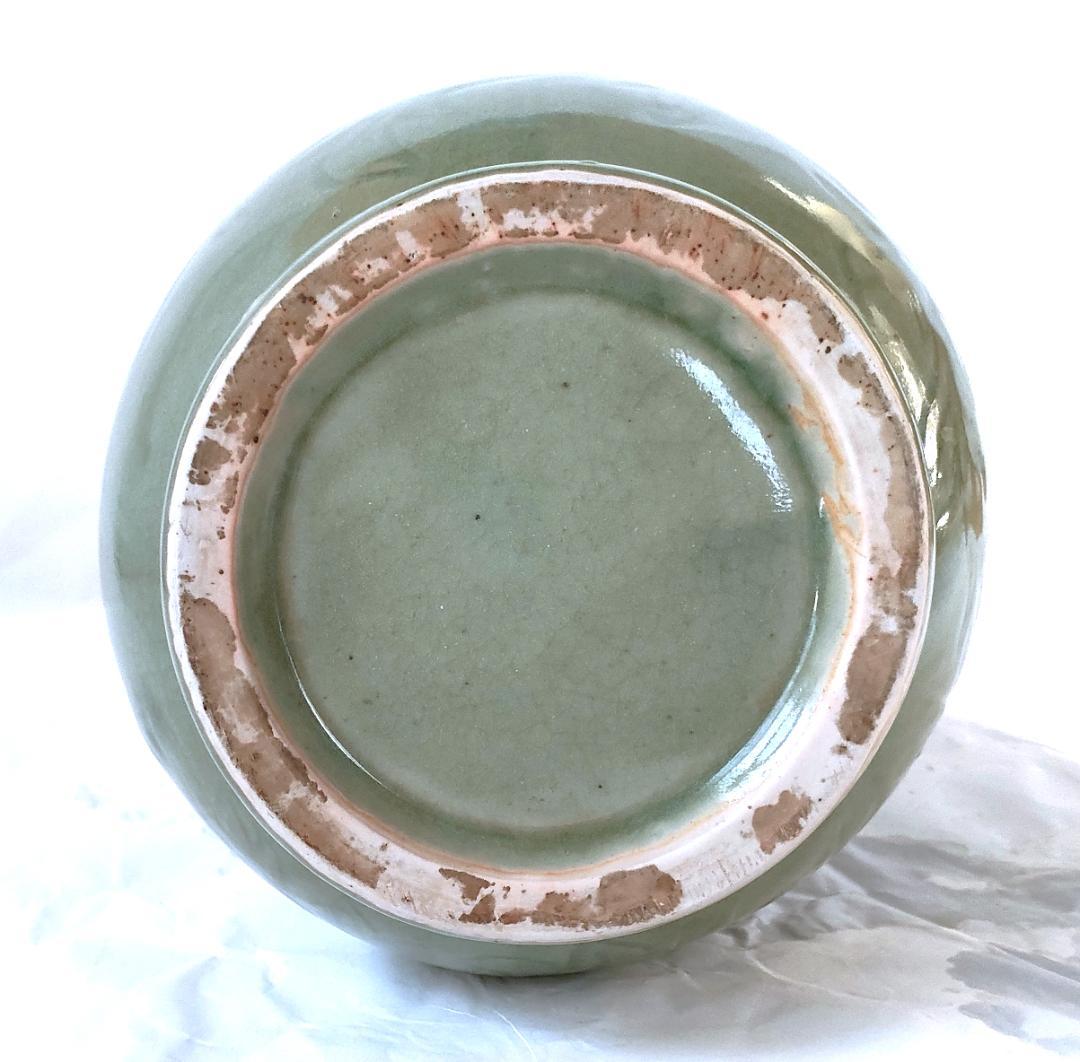 陶器 花器 青磁 美品 Ac-301