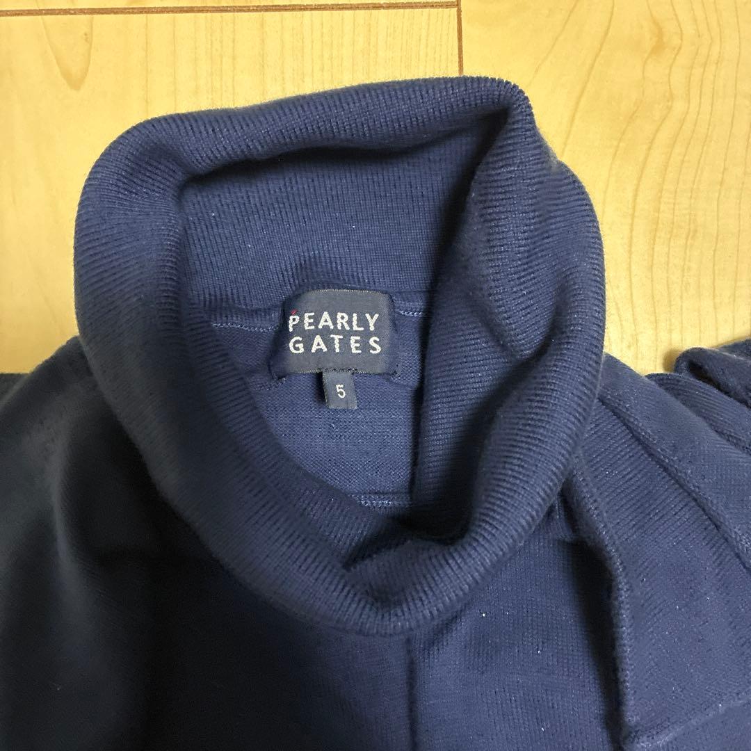 PEARLY GATES ネイビー タートルネック セーター 5サイズ