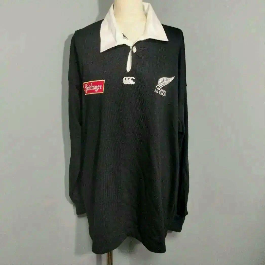 新品タグ カンタベリー◆オールブラックス◆ラガーシャツ ニュージーランド 90s