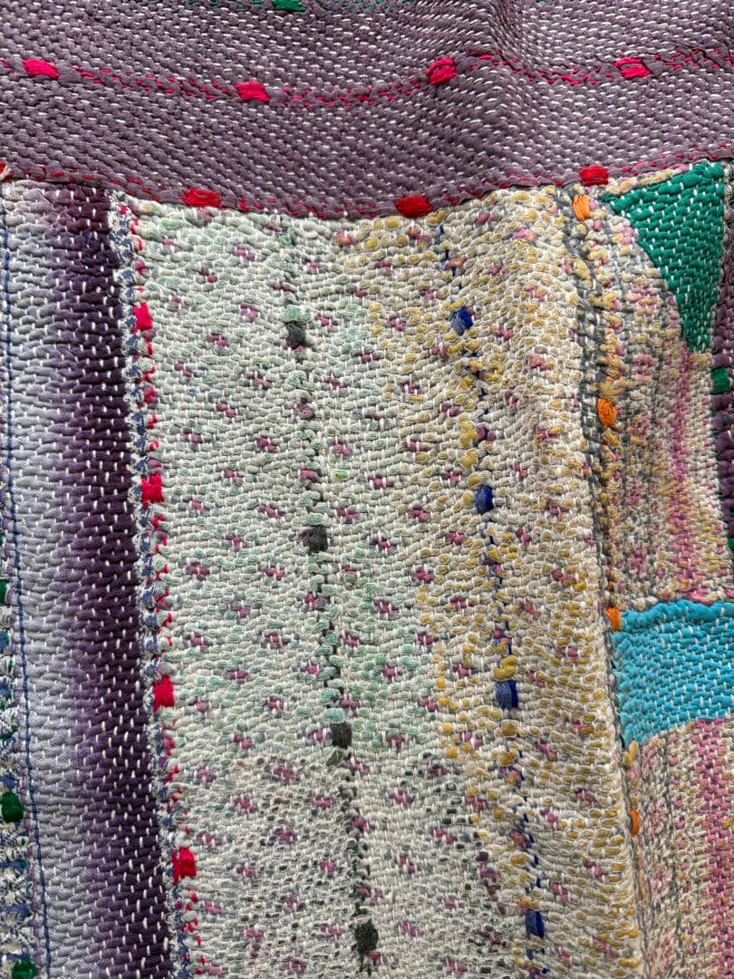 VINTAGE QUILT ヴィンテージラリーキルト　カンタキルト紫ベージュ系