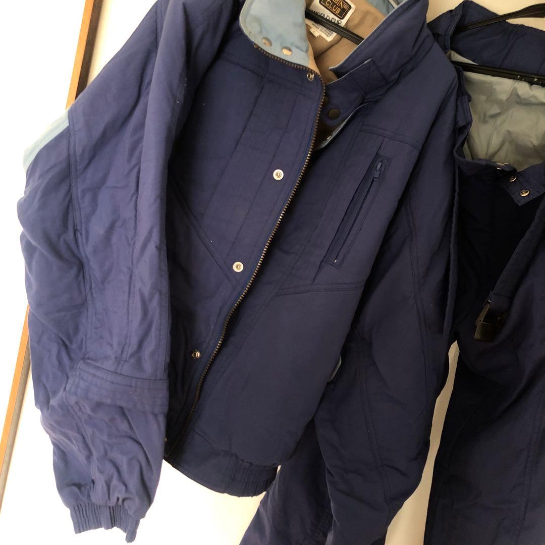ネイビー スキーウェア M 中綿入り ジャケットとパンツセット