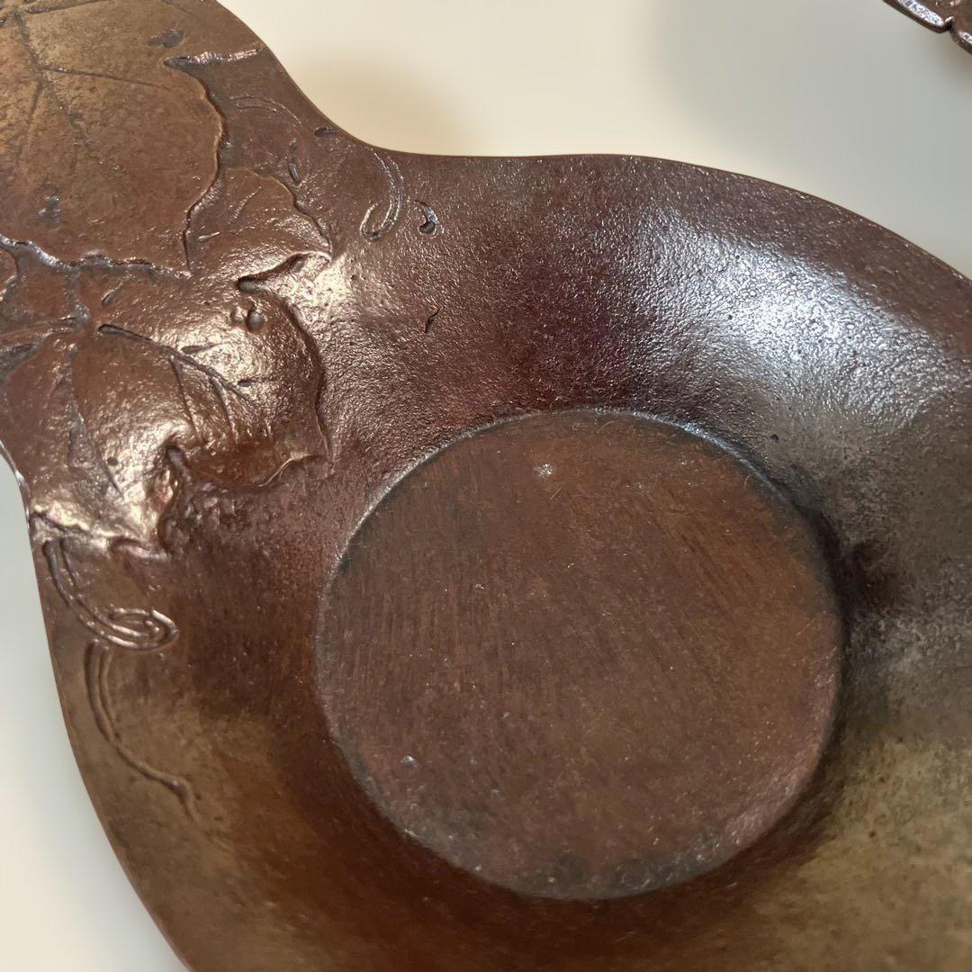 茶道具 鋳銅製 兵丹茶托 5客 共箱