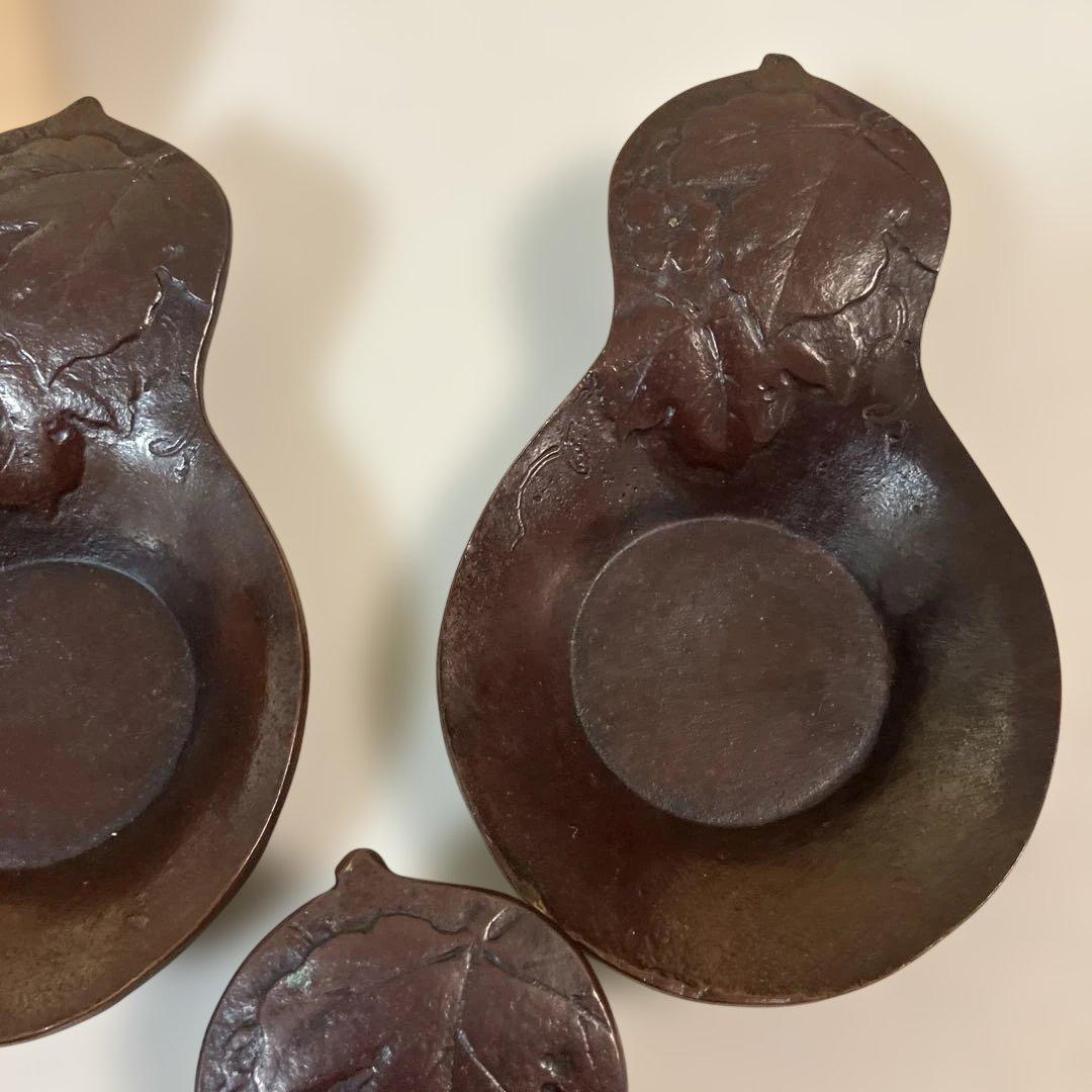 茶道具 鋳銅製 兵丹茶托 5客 共箱