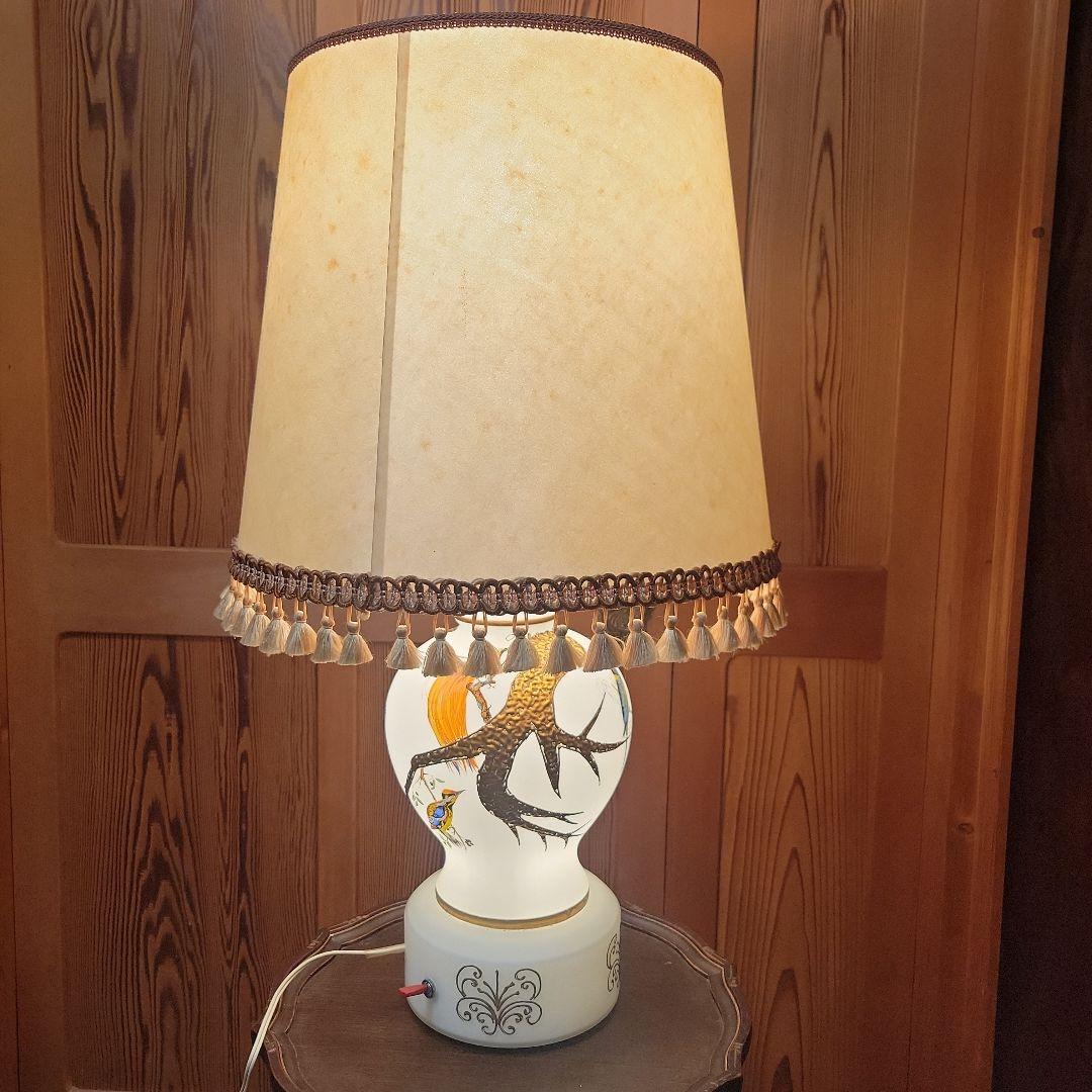 【長期保管品】スタンドライト 2灯式アンティークライト 昭和レトロ