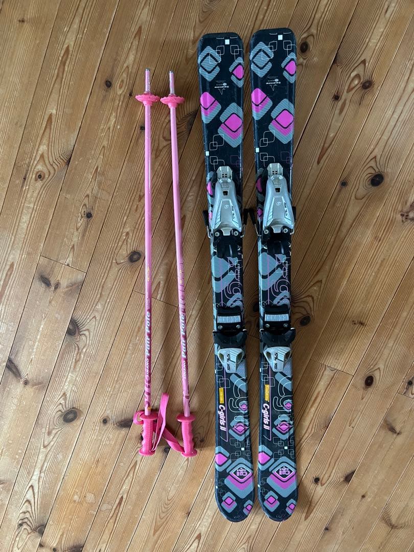 スキーセット 黒/ピンク &ブーツ