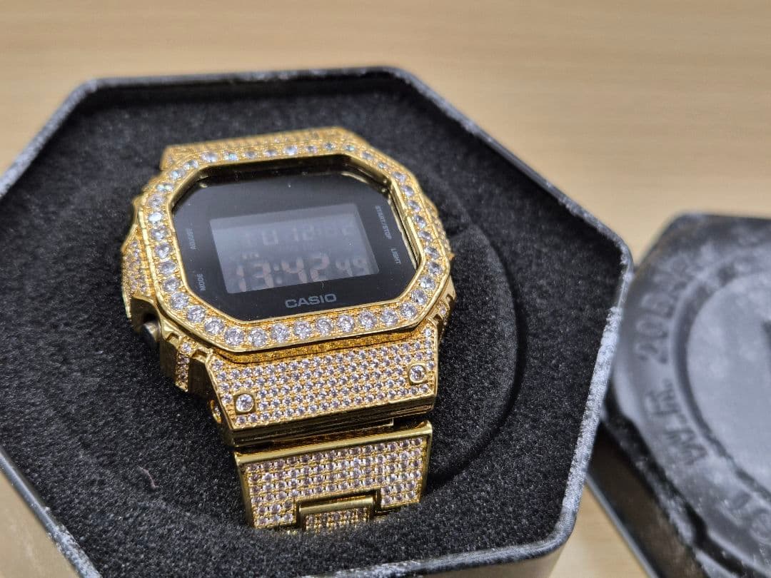 【美品】CASIO G-SHOCK ジルコニアフルカスタム 腕時計 ゴールド