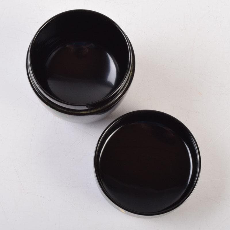 茶道具　蒔絵師　西村弘峰作　クリスマスツリー蒔絵　中棗　共箱　V　9062