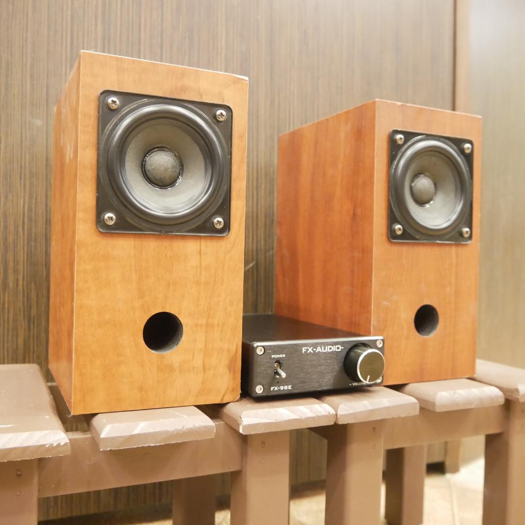 FX-98E＋P800K自作スピーカー＋カナレ4S6＋電源(19V)付セット