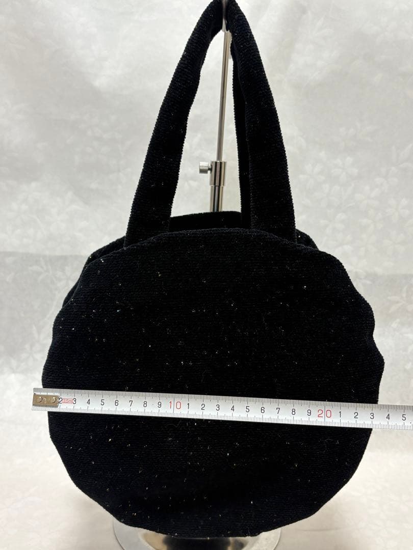 【美品】FEILER フェイラー　ハンドバッグ　ラウンド　ラメ　ブラック　希少