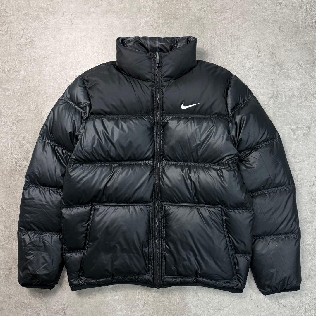 希少人気■ナイキ【L】 ダウンジャケット リバーシブル 肉厚黒 ヌプシ型 Y2K