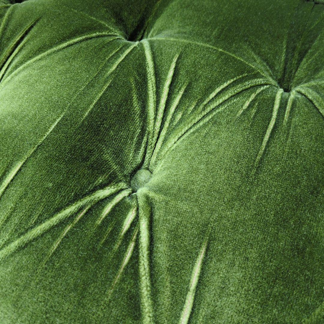 昭和レトロ オールド カリモク グリーン モケット 1人掛け ソファ①ベルベット