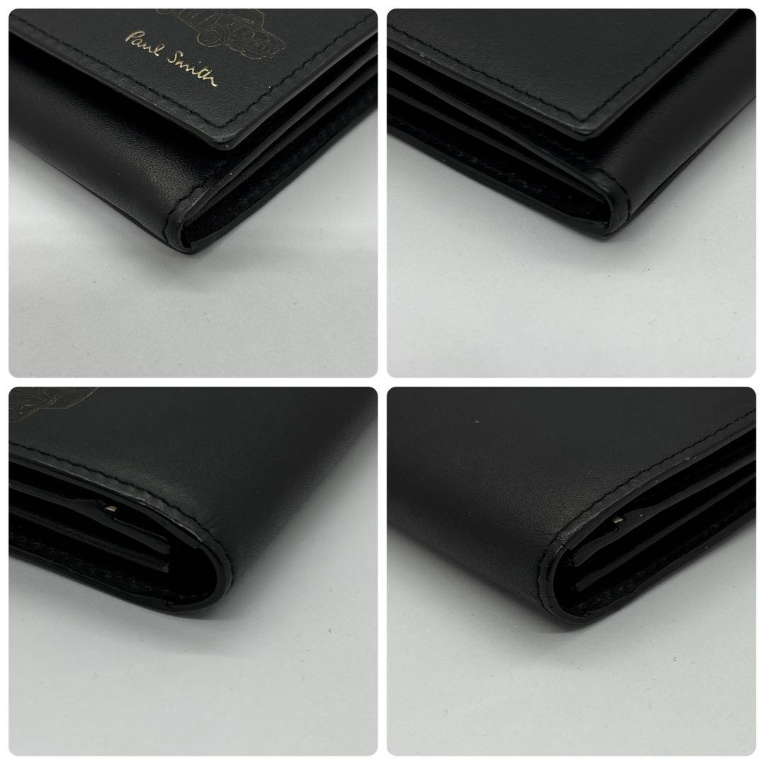 【美品】ポールスミス　名刺入れ　ミニクーパー　マルチストライプ　ブラック　レザー