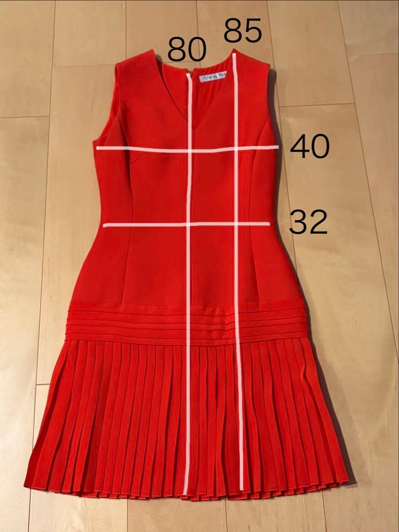 Christian Dior ノースリーブワンピース レッドS