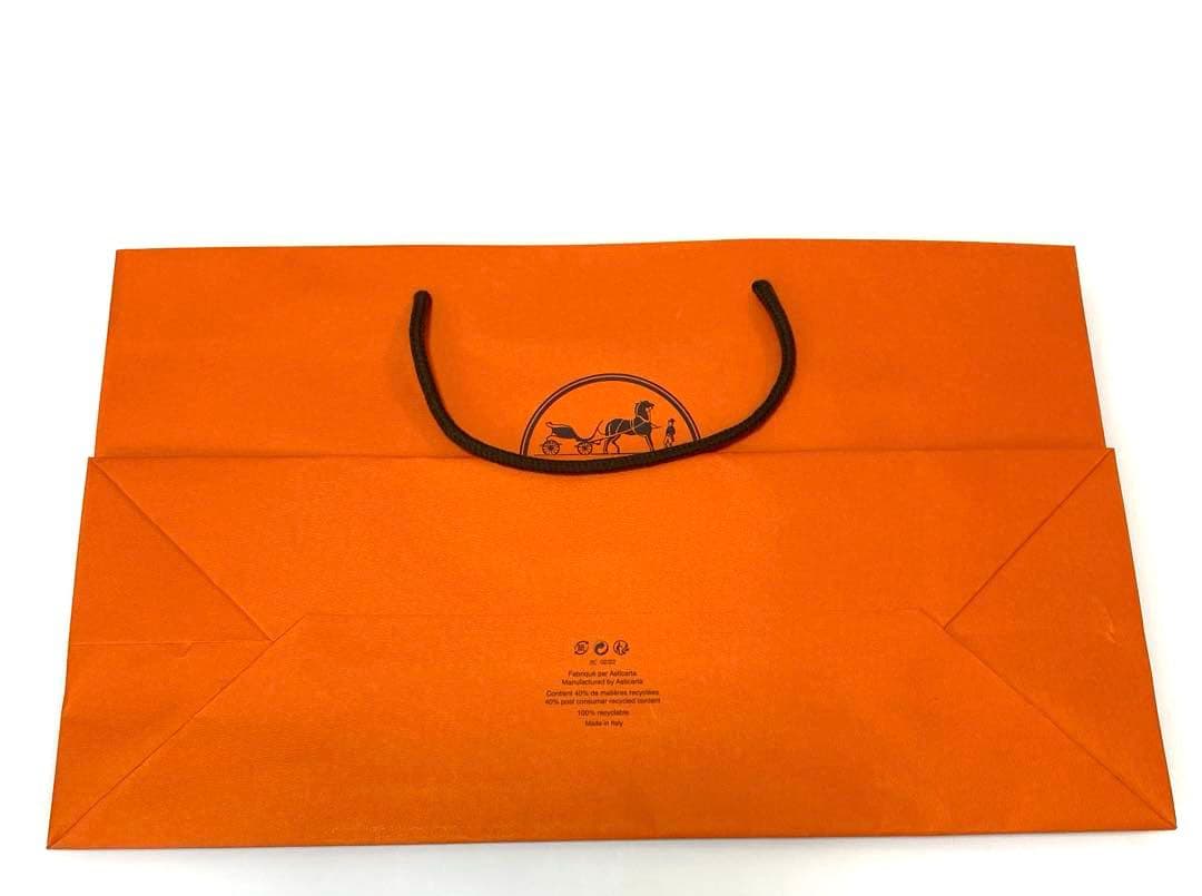 新品未使用　HERMÈS オレンジ ショップ袋 大きめ　合計14袋　リボン×2