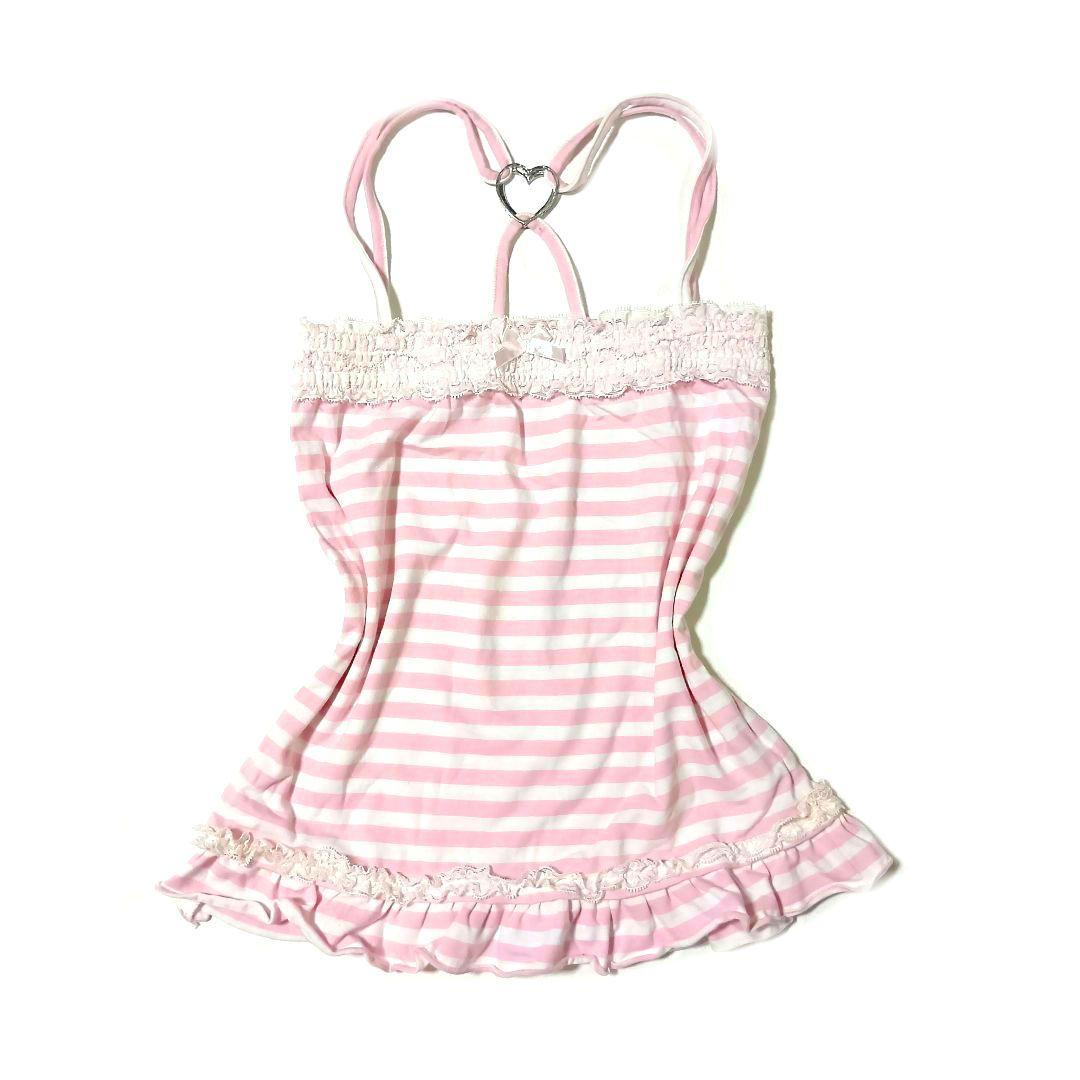 希少00s TRALALA トゥララ リボン レース フリルキャミソール姫系