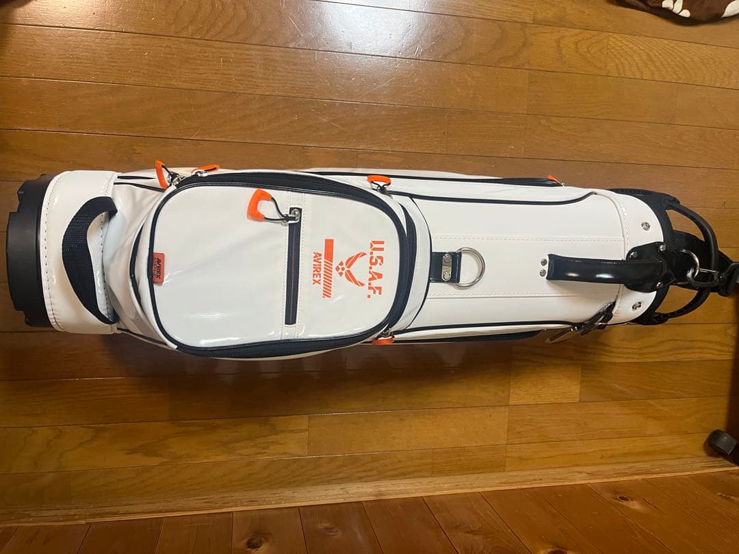 アビレックスゴルフ　キャディバッグ ホワイト U.S.A.F.ロゴ付き