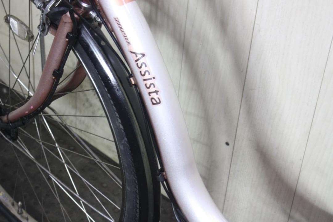 s*4様 電動アシスト自転車 シルバー 前バスケット付き