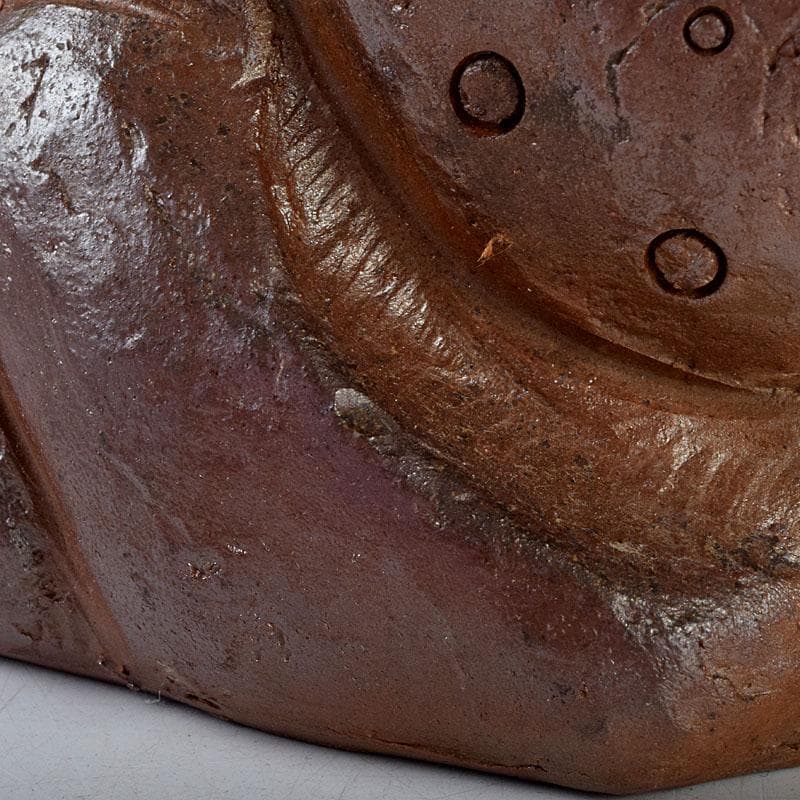 備前焼　福助　置物　縁起物　高さ約16.5㎝　在銘　V　9094