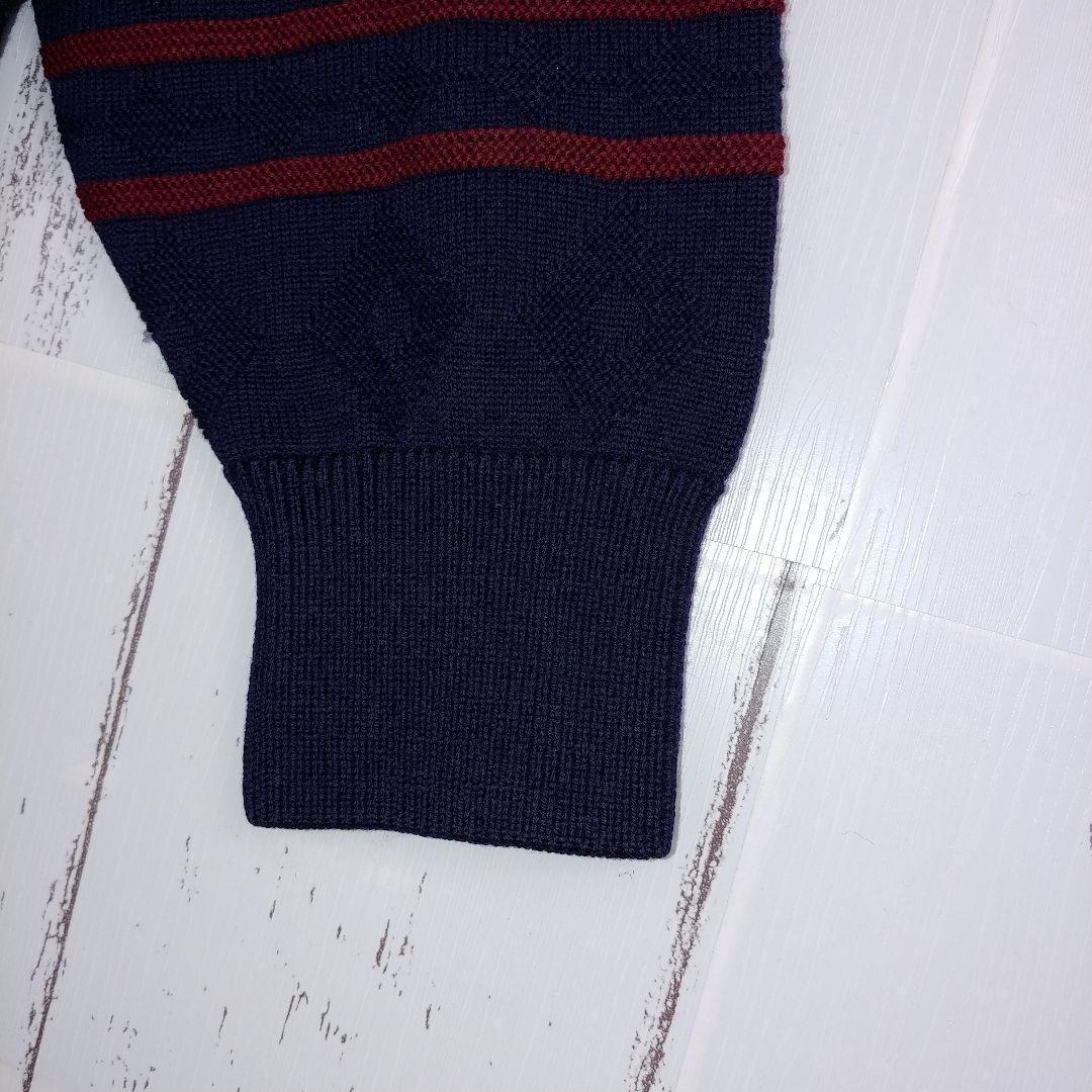 【希少モデル】バーバリーズ ニットセーター 刺繍ロゴ デカロゴ ボーダー柄 M