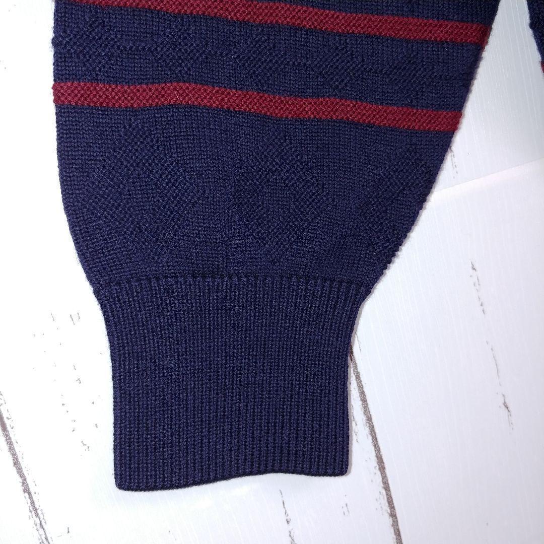 【希少モデル】バーバリーズ ニットセーター 刺繍ロゴ デカロゴ ボーダー柄 M