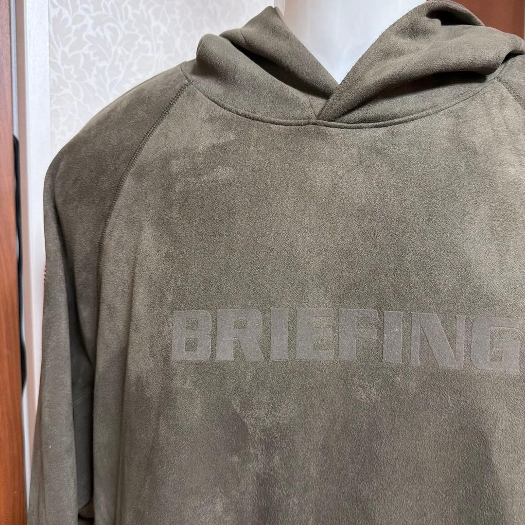 BRIEFING スエード調パーカー オリーブ Lサイズ