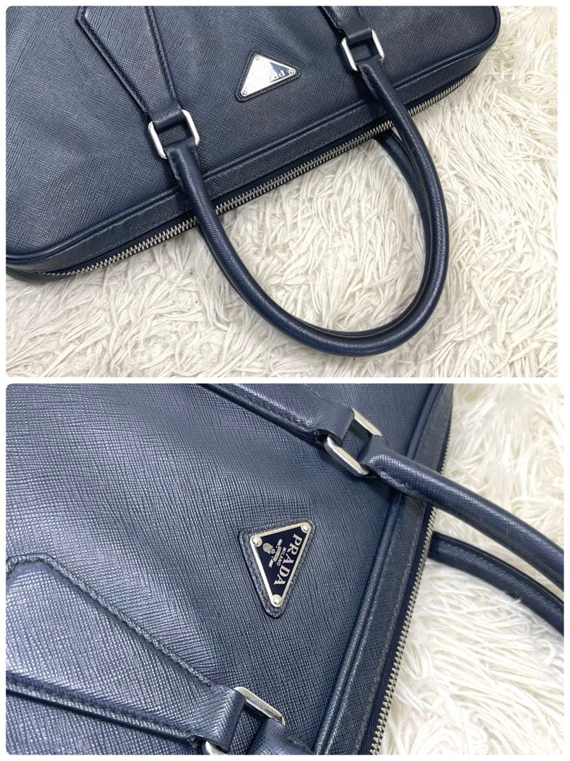 PRADA プラダ　ビジネスバッグ　三角ロゴプレート　サフィアーノレザー