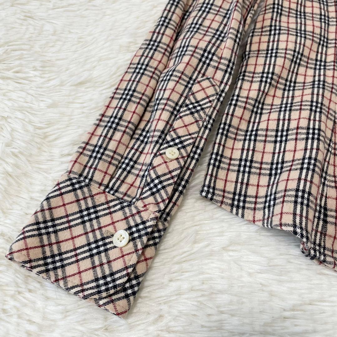 バーバリーブルーレーベル ノバチェック ボウタイリボン ブラウス コットン 36