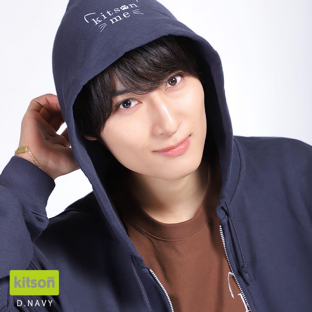 飯島颯 × Kitson meコラボZIPパーカー/ユニセックスL/D.NAVY