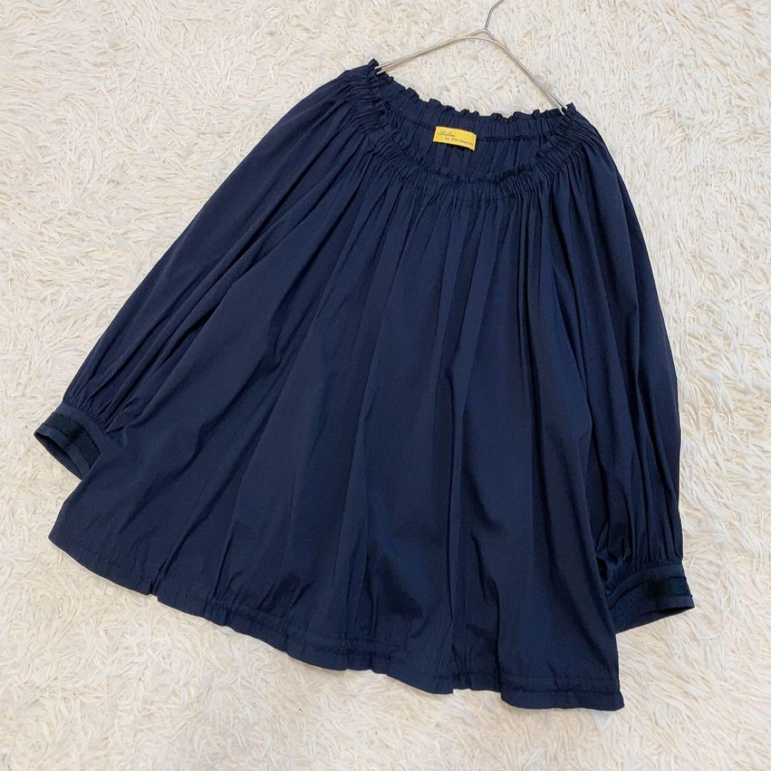 【美品】レリアン 中村江里子 大きいサイズ ギャザーブラウス バルーンスリーブ