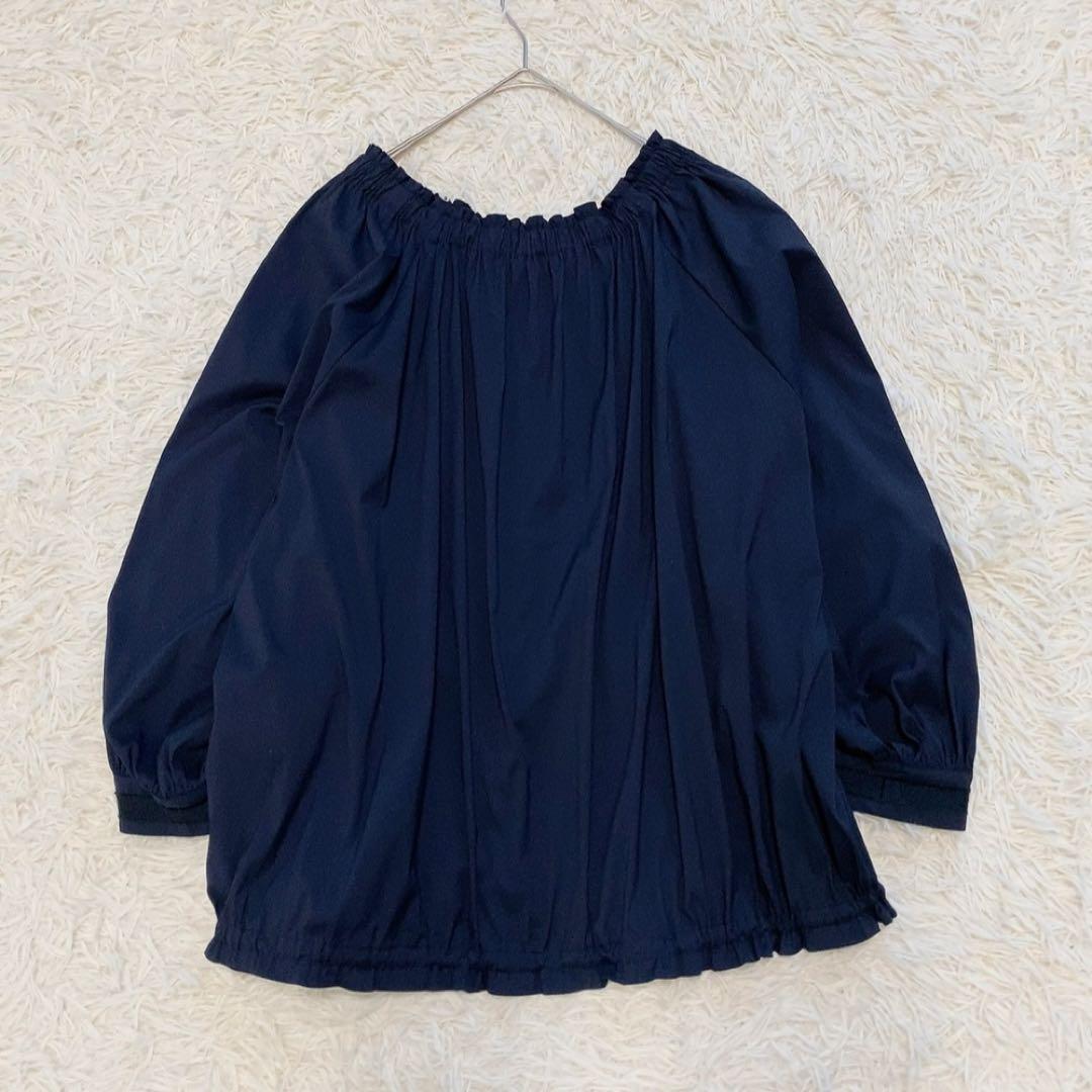 【美品】レリアン 中村江里子 大きいサイズ ギャザーブラウス バルーンスリーブ