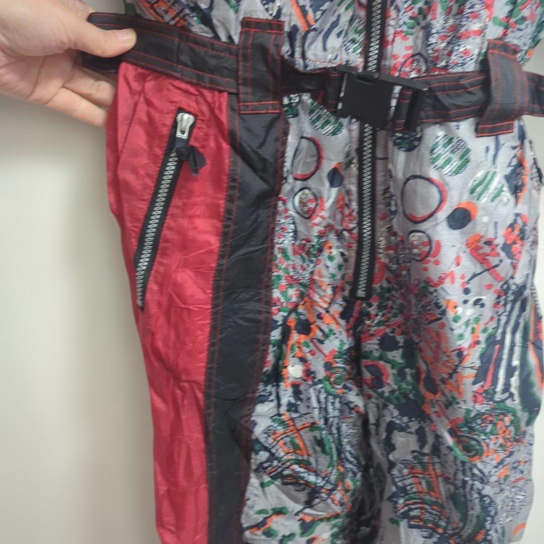 レトロ ヴィンテージ 総柄 スキーウェア つなぎ ジャンプスーツ