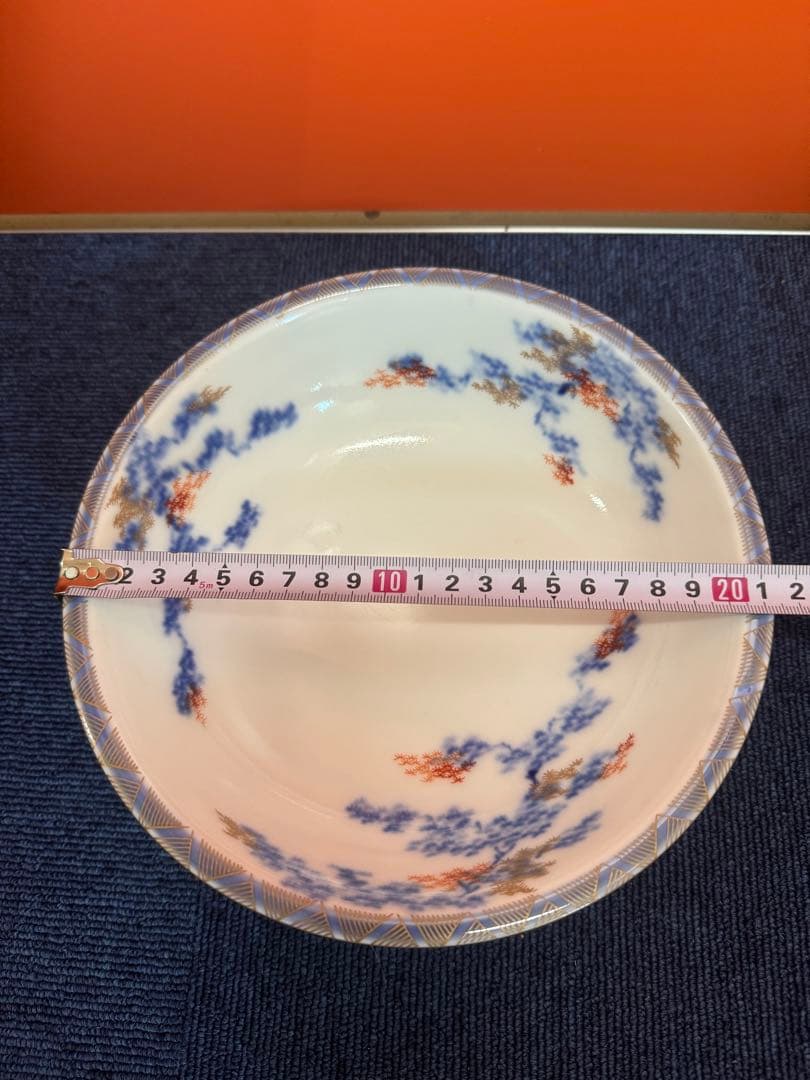 2058 オールド深川製磁　染付紅葉　鉢　時代物